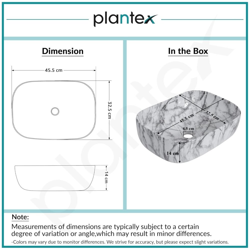 Plantex White Marble Countertop Wash Basin