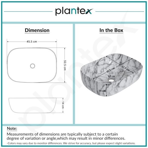 Plantex White Marble Countertop Wash Basin